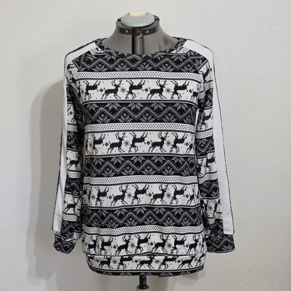 HEIMISH USA Black and White Reindeer Sweater